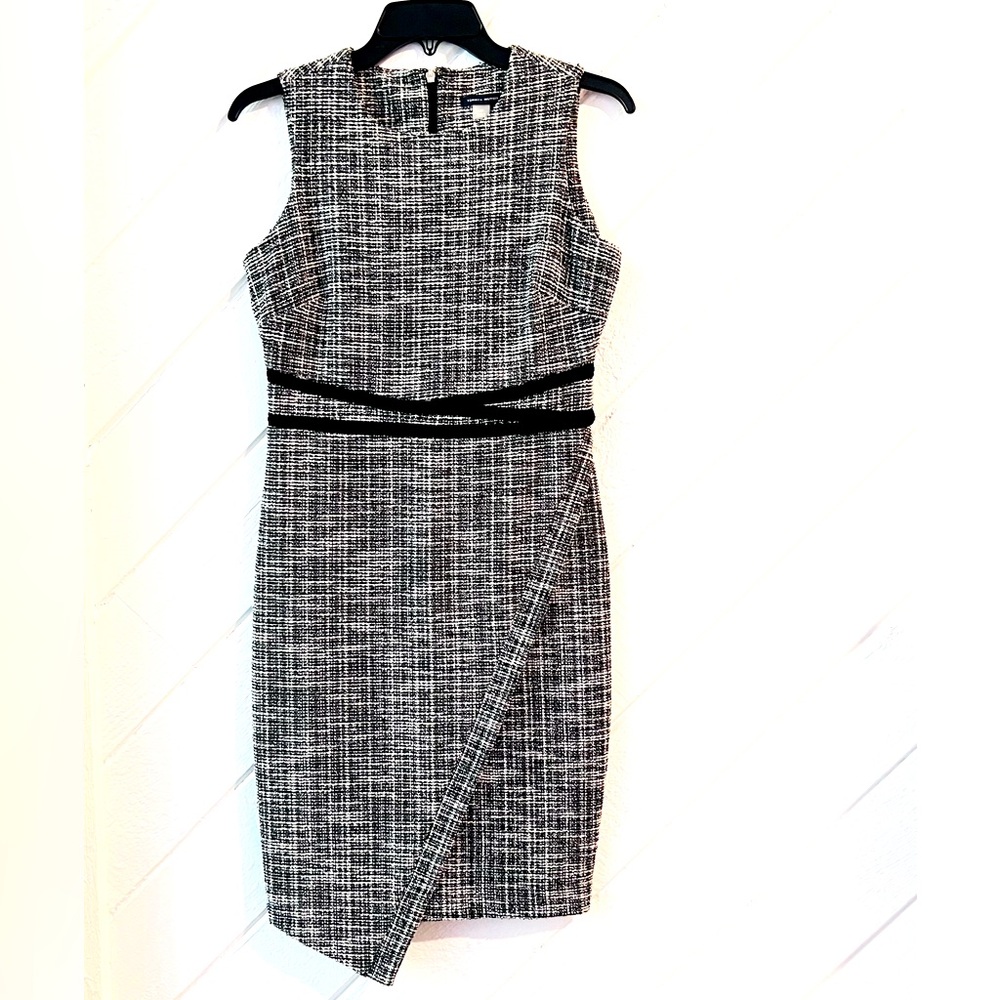 NWOT! Tommy Hilfiger Black & White Dress, Faux Wrap and Sleeveless